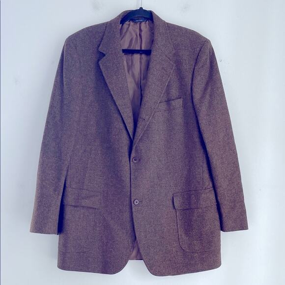 Brooks Brothers 100% wool windowpane two button single vent sport coat blazer